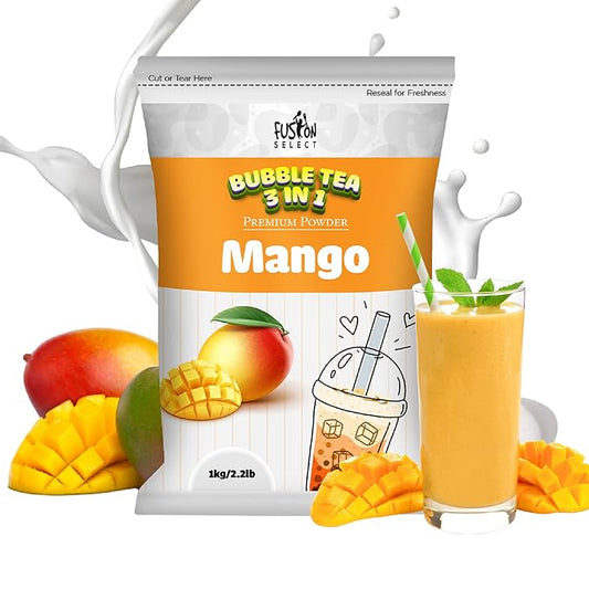 Fusion Select 2.2lb Tea Powder Mango Flavored-3-in-1 Drink Powder with Cream & Sugar - Instant Pre-Mixed Beverage for Hot or Cold Blends or Yummy Frappes (Mango)