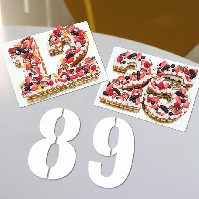 4 Inch Number Stencils Set, 0-9 Plastic Address Number Stencils Reusable Cake Digital Templates for Painting on Wall,Wood,Rock,Mailbox and DIY Art Projects