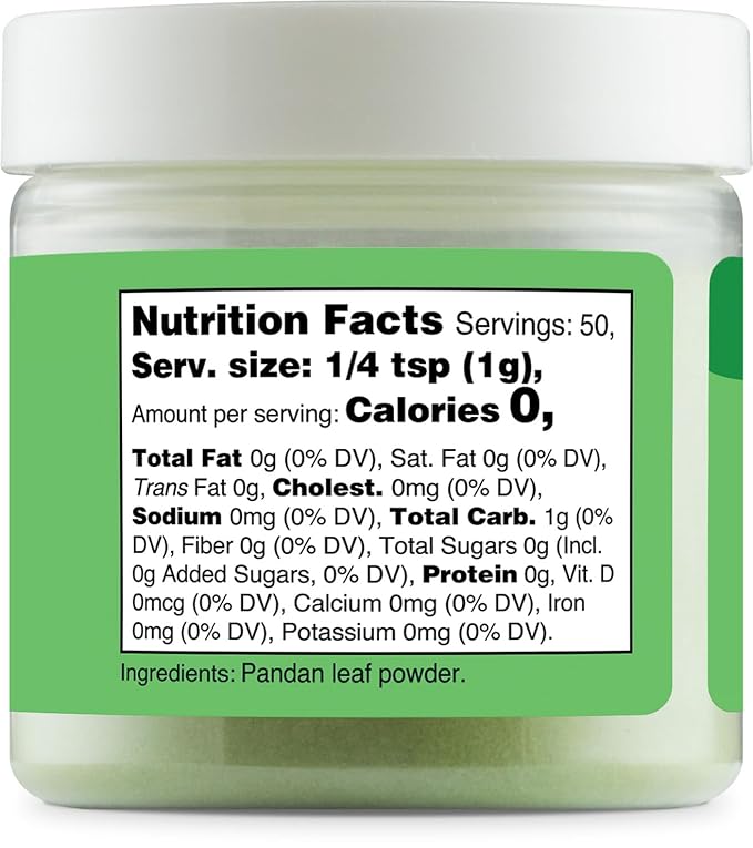 Nutricost Green Plant Based Food Coloring From Pandan Leaf Powder (50 Servings) - Nutricolor Color Alternative For Food & Beverages