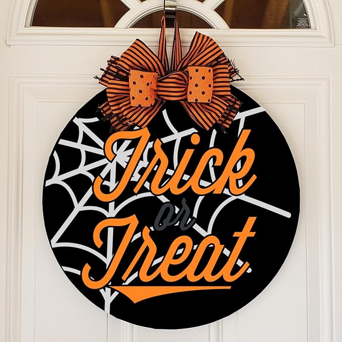 Halloween Stencils for Painting on Wood 12inch Large Reusable Halloween Stencil for Door Hanger Round Skeleton Ghost Boo Templates for Door Mat Fabric