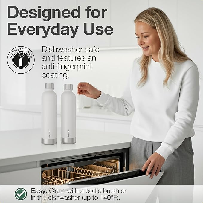 Stainless Steel Carbonating Bottle 33 oz | Compatible with Aarke Carbonator 3 (Exl. Pro), Sodastream (Excl. model Aqua Fizz + Jet) and many others | Dishwasher Safe, No Expiration Date
