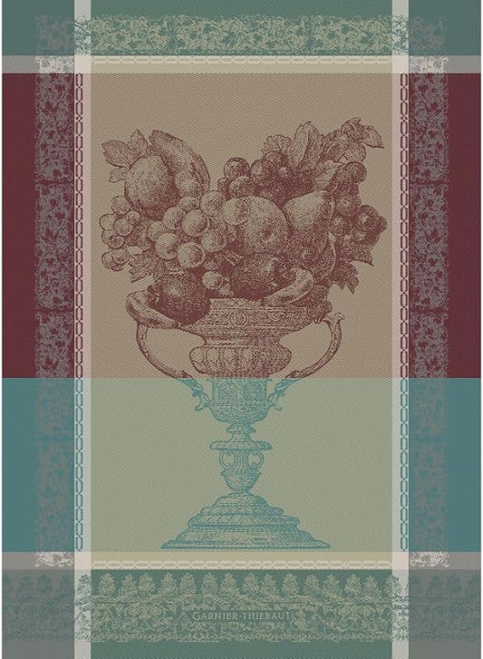 Garnier Thiebaut Coupe Fruits Frais Bordeaux (Fresh Red Fruit Slices) French Kitchen Towel 22"x30", Cotton, Jacquard
