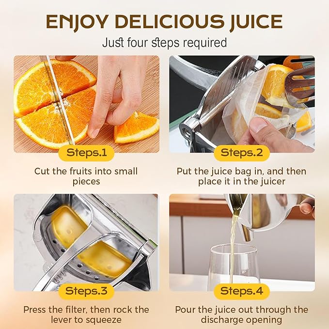 Aluminum Alloy Fresh Manual Lemon Juicer, 2025 New Upgraded Compact Citrus Press, Durable Lime Juicer for Extractor Fresh Lime Juice, Manual Juice Extractor for Home Kitchen Tool (Silver)