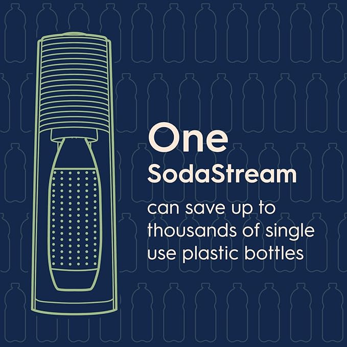 SodaStream Terra Sparkling Water Maker (White) with CO2 and Dishwasher Safe Bottle