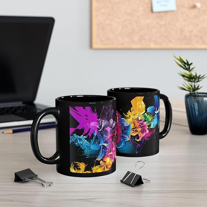11 OZ Novelty Coffee Mug – Vibrant Floral Design – Unique Ceramic Tea & Coffee Cup – Gift for Women, Gardeners, Flower Lovers – Colorful Holiday Drinkware