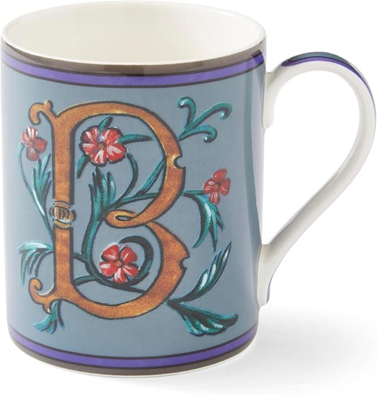 Spode Kit Kemp 12oz Mug in Fine China, B Initial - Custom Coffee Cup for Hot Beverages, Personalized Gift Idea for Her, Him, Friends, Coffee Lovers - Stylish Letter Mug for Daily Use, Dishwasher Safe