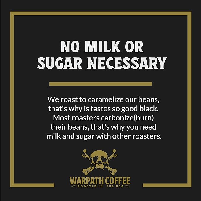 Warpath Coffee Medium Roast Ground Coffee, Breakfast Blend, High Caffeine, Extra Strong Roasted 100% Arabica Coffee Ground Beans, Rich Aroma, Full Bodied Intense Cup, Created by Navy SEALs, 12oz