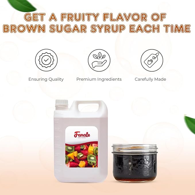 Fanale Premium Flavoring Concentrated Syrup for Bubble Tea | Tiger Style Brown Sugar Syrup | for Boba Tea, Smoothies, Slushes, Desserts | SRP241-CS