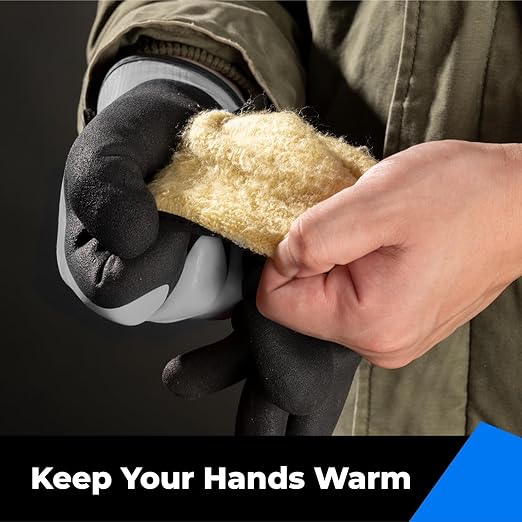 100% Waterproof Gloves for Men and Women, Winter Work Gloves for Cold Weather, Touchsreen, Thermal Insulated Freezer Gloves, With Grip, Grey, Large