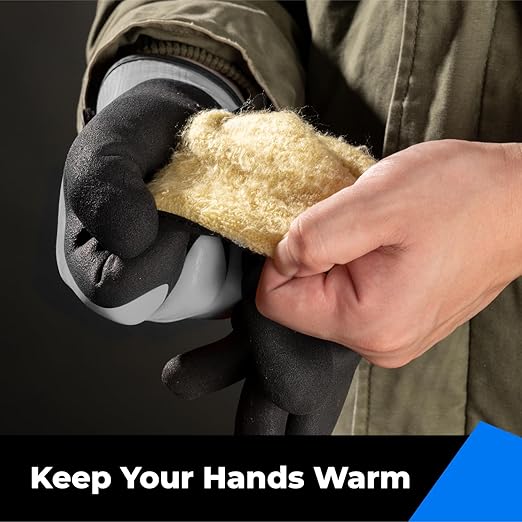 toolant 100% Waterproof Gloves Bulk for Cold Weather, 3 Pairs, Winter Work Gloves for Men Touchsreen, Warm Freezer Gloves, Thermal Insulated, With Grip, Grey, Lagre
