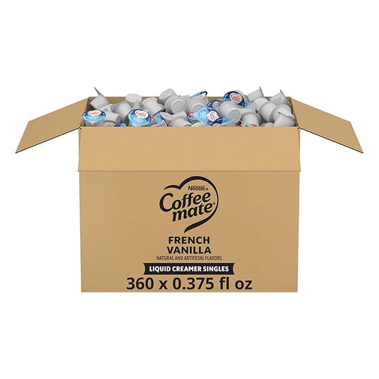 Nestle Coffee mate Coffee Creamer, French Vanilla, Liquid Creamer Singles, Non Dairy, No Refrigeration, 0.375 fl oz Tubs (Pack of 360)