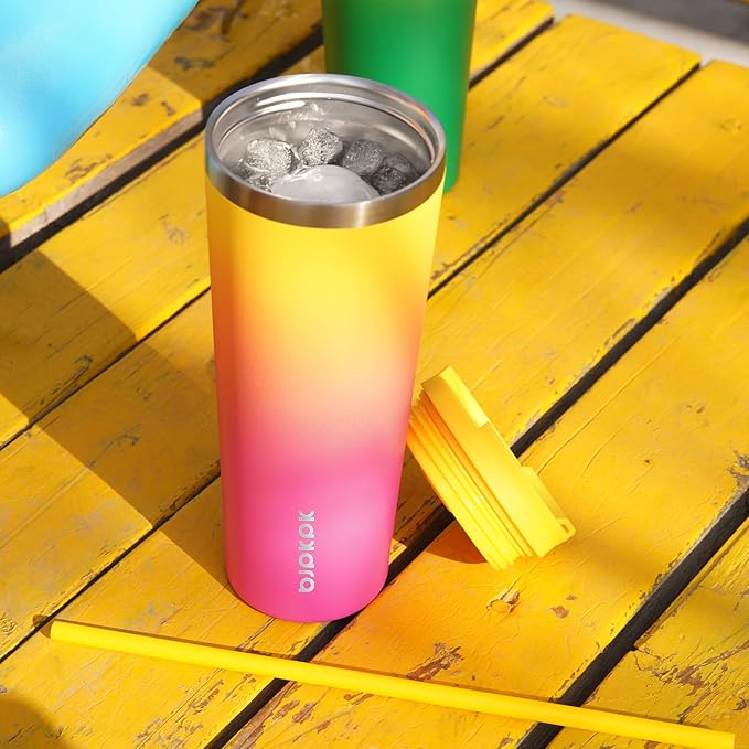 BJPKPK 30oz Insulated Tumbler With lid And Straw Stainless Steel Tumblers Travel Coffee Mug Reusable Thermal Cup,Macaron Green