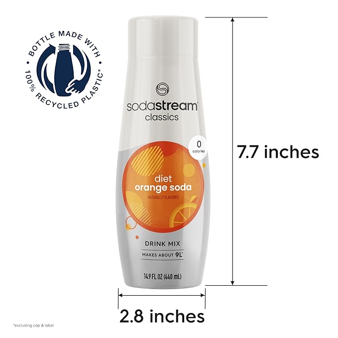 SodaStream Sparkling Drink, Diet Orange, 14.8 Fl Oz (Pack of 4)