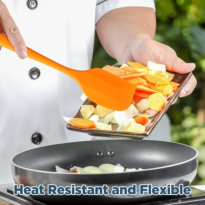 Irenare 65 Pcs Mini Silicone Spatulas Bulk 8.3 Inch Heat Resistant Scrapers Rubber Spatulas Seamless Design Non Stick Flexible for Kitchen Use Cooking Baking Mixing