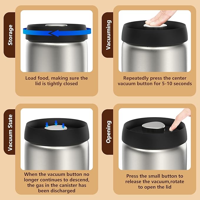 Vacuum Glass Jar with Airtight Lid,27floz/800ml Borosilicate Glass Coffee Canister Container,Perfect for Coffee Beans & Grounds,Loose Leaf Tea,Candy,Sugar,Nuts,Spices