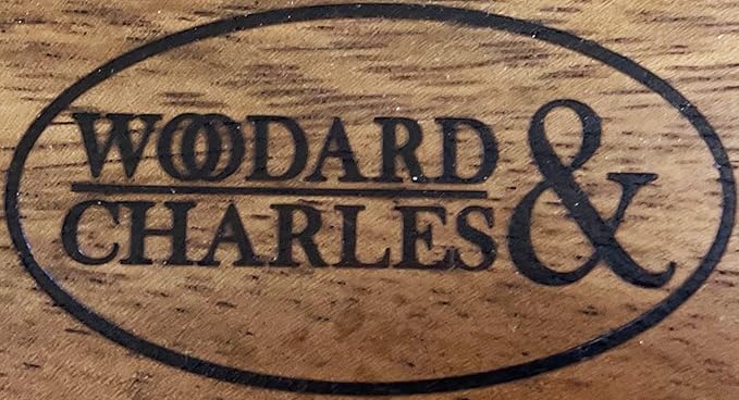 Woodard & Charles 6 Piece Wood Boards with Stand, Perfect for Serving, Sushi, Cheese, Hors D'Oeuvre, Charcuterie, Sandwiches, 7 Piece Set, 9 1/2" x 6 1/2" (Walnut)