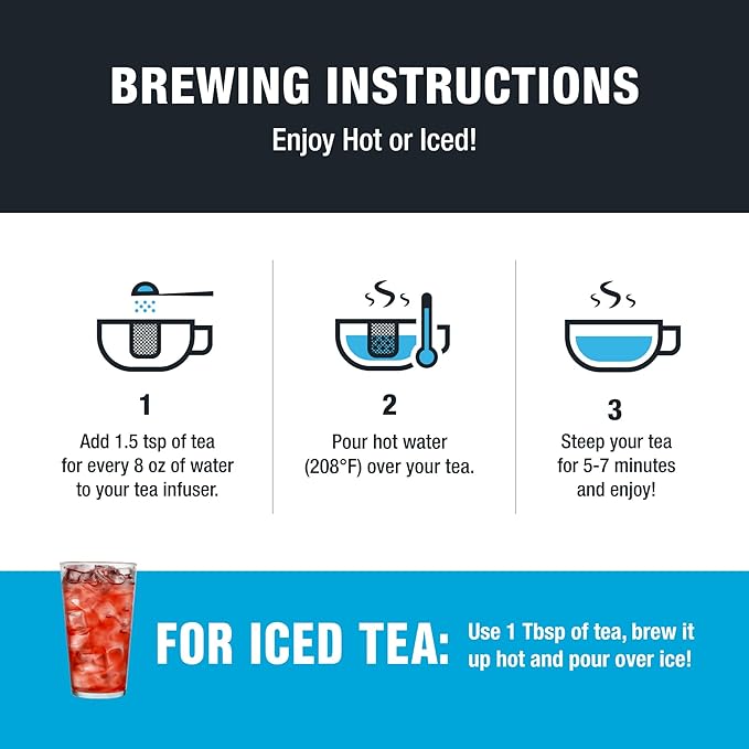 Tiesta Tea - Strawberry Lemonade, Loose Leaf, Strawberry Lemon Herbal Tea, Premium Non-Caffeinated Fruit Blend, Make Hot or Iced & Brews Up to 25 Cups, 2 Ounce Resealable Pouch