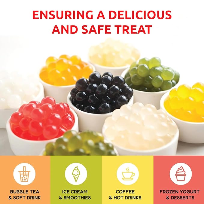Fanale Popping Boba Pearls for Bubble Tea - 7 lb | Coconut Flavor | Bursting Boba Pearls Bubble | Fruit Juice Flavor for Shakes, Dessert, Smoothie