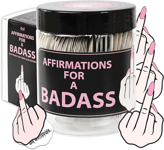 Badass Affirmation Jar – Christmas Gifts for Women, Inspirational and Relaxation Gift for Her, Boss Lady, Besties, Friend, Birthday Gifts for Her, Women, Sister, Coworker, Stocking Stuffers