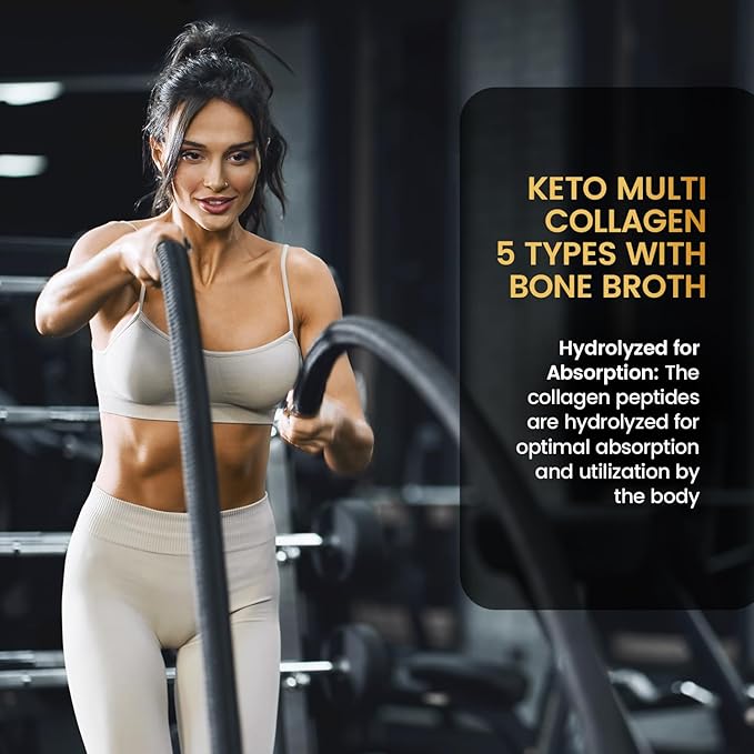 Multi Collagen Protein Powder 16.2 oz (Pack of 6) | 5 Types with Bone Broth, Hydrolyzed Peptides, Biotin & MCT Oil, Unflavored, Supports Skin, Hair, Nails, Joints & Gut Health