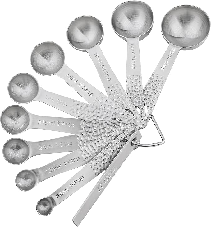 Measuring Cups and Spoons Set 20 for Dry & Liquid, Metric & US 18/8 Stainless Steel Measure Cups and Spoons Set with Leveler for Baking & Kitchen