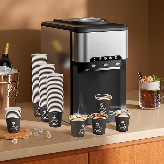 4 oz Paper Coffee Cups - 500 Pack Paper Espresso Cups, Disposable Coffee Cup, Small Paper Cup for Hot or Cold Beverage, Espresso, Capucino for Party, Picnic, Home, Office and Business (Black)