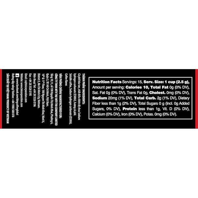 King Coffee Espresso Instant Coffee Vietnamese Coffee Trung Nguyen international Arabica Instant Coffee Mix Medium Roast 15 sticks per box x 2.5g - Pack of 12