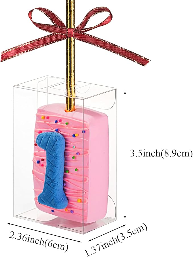RomanticBaking 37 PCS 3.5"x 2.4"x 1.38"Clear Rice Krispie Treat Boxes with Hole for Cakesickle, Small Macaron, Candy,& Treat Boxes Party Favors