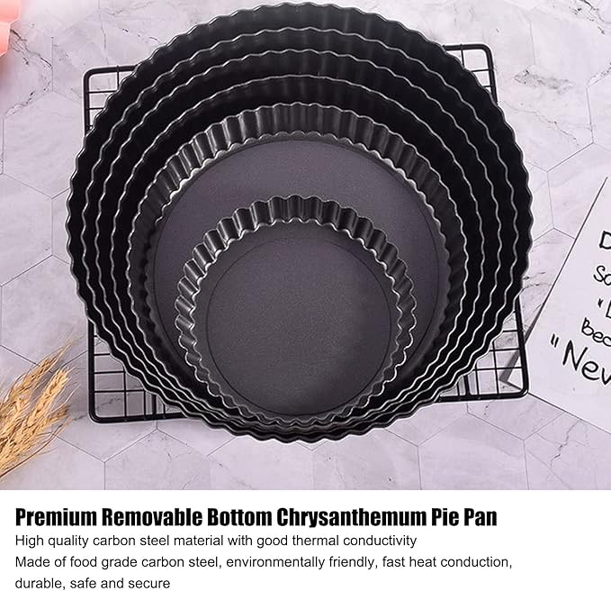Yosoo Round Nonstick Quiche Pan, Tart Pan Quiche Pan Thickening Nonstick Deep Baking Dish Pie Plate with Removable Bottom(13inch)