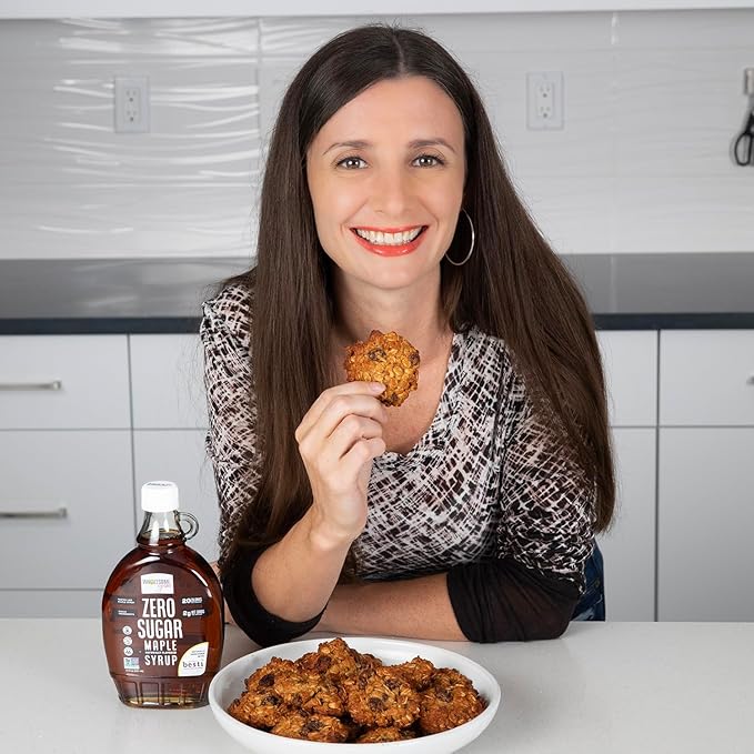 Wholesome Yum Zero Sugar Maple Syrup (Keto Maple Syrup) With Monk Fruit & Allulose - Natural Sugar Free Pancake Syrup - Non GMO, Low Carb, Gluten Free, Vegan, No Aftertaste (12 fl oz)