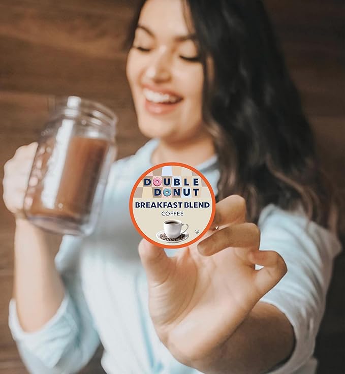 Double Donut Coffee Breakfast Blend Fresh Medium Roast Coffee SingleServe Pods for Keurig K Cup Brewer Machines 20 Capsules per Box