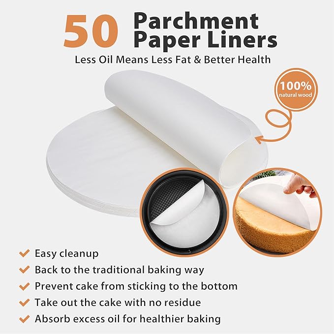 Springform Pan 9 Inch Nonstick Cheesecake Pan with Protector, Leakproof Spring Form Pan for Cheesecake, Round Cheese Cake Pans for Baking, 9 Inch Springform Cake Pan with 50Pcs Parchment Paper