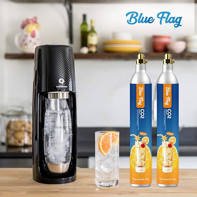 Blue Flag 60L Co2 Carbonator Compatible with Sodastream Appliances (Excluding Art, Terra Seltzer Maker), 14.5oz, Set of 3
