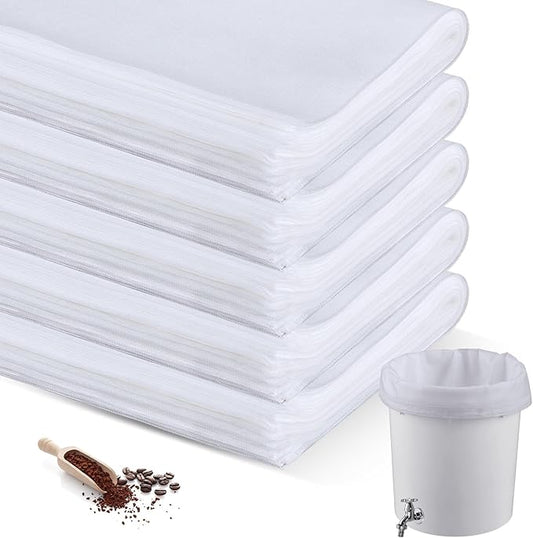 100 Pcs 20" x 20" Commercial Home Cold Brew Coffee Filter Bags with Drawstring, Disposable for Commercial Home Cold Brew Coffee Makers