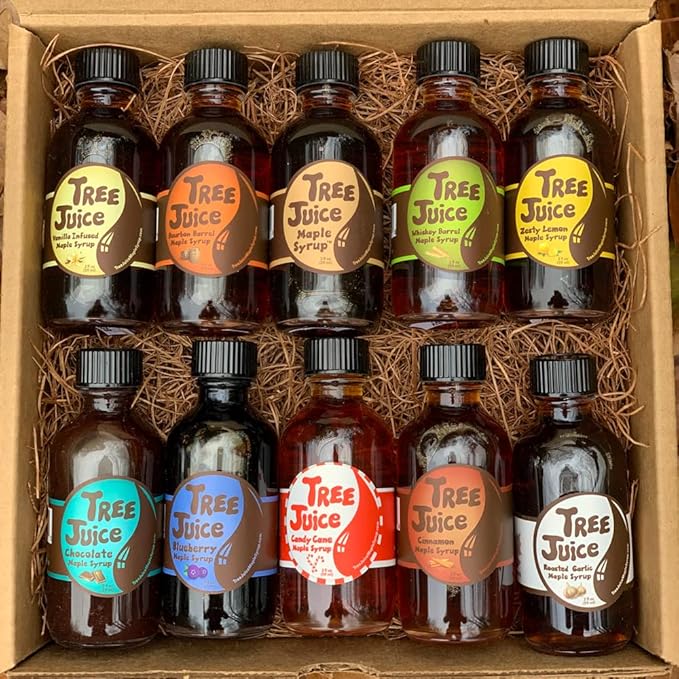 Tree Juice Maple Syrup Gift Box | Gift for Birthdays, Corporate, Holidays, and more | 10-2 ounce bottles