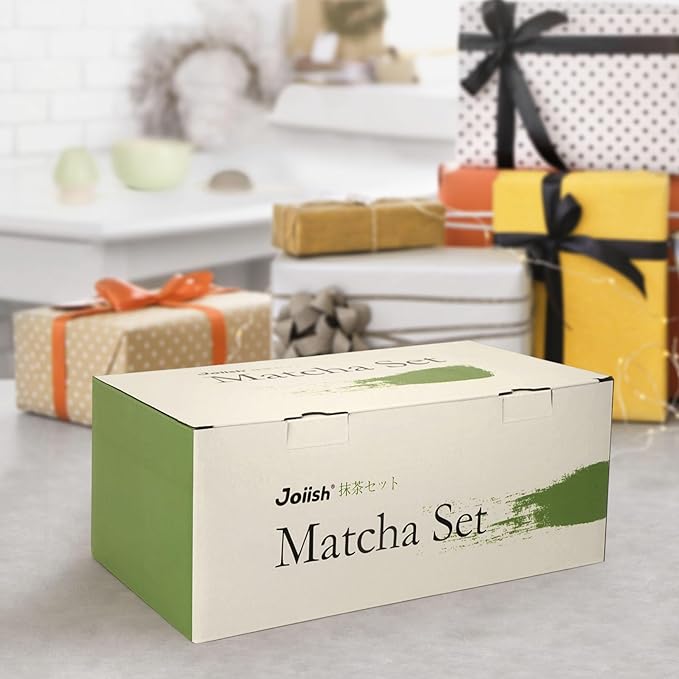 10-Pcs Matcha Kit Set, Whisk and Bowl with Spout & Measuring Spoon, Japanese Matcha Tea Making Tools, Transparent Textured Glass