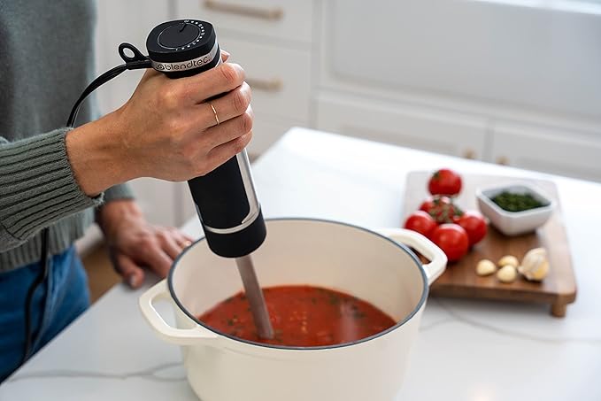 Blendtec Immersion Blender - Handheld Stick Blender, Whisk, and Food Processor - Includes 3 Attachments, 20 oz BPA-Free Jar, and Storage Tray - Stainless Steel