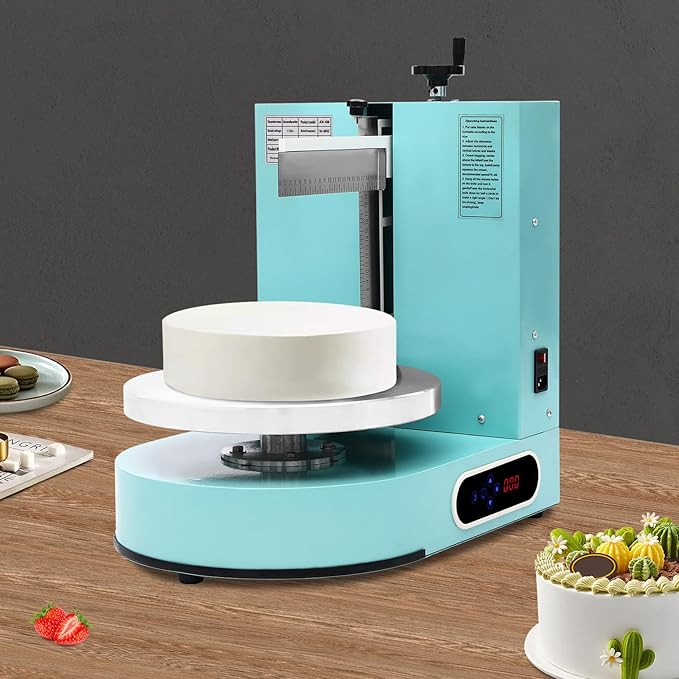 Cake Decorating Coating Machine Cream Spreading Automatic Frosting Turntable with Graduated Scraper for 4-12inch Cakes, 30-200RPM Rotating Speed
