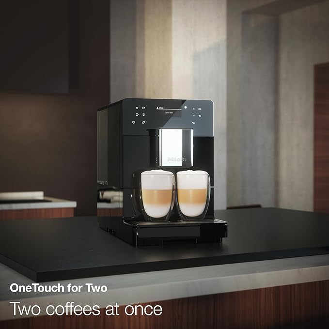 Miele CM 5300 Automatic Bean-to-Cup Coffee Maker - With OneTouch for Two, AromaticSystem, Individual Profile Settings, and Cleaning Programs, in Obsidian Black