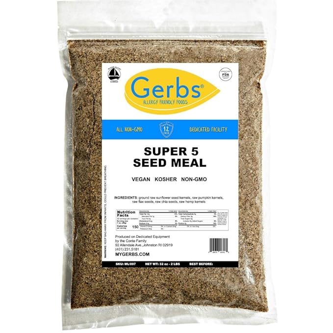 Gerbs Pumpkin Seed Meal 2 lbs. | Finely Ground, No Additives, Resealable Bag | Rich, Earthy Texture for Baking & Blending | Top 14 Allergen-Free