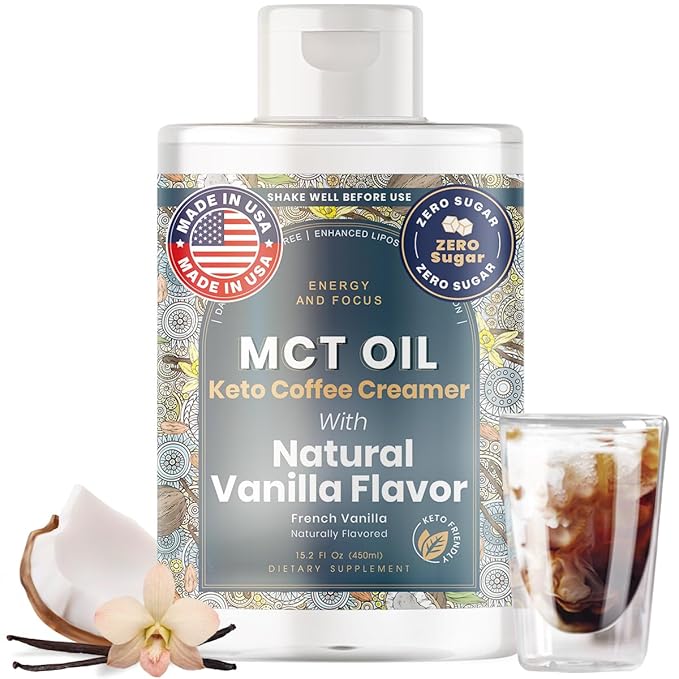 MCT Oil Blend – Vanilla | Keto-Friendly Liquid for Energy & Focus | Dairy-Free, Sugar-Free, Gluten-Free, Vegan | 30 Servings