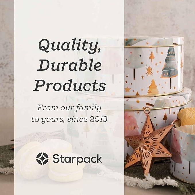 Starpack 'Smart Cookies' Holiday Cookie Tins with lids set of 3, metal cookie gift tins for Christmas and year round