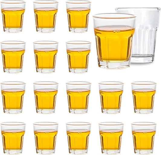 16 Piece Shot Glasses Set 50ML/1.5oz.Small Espresso and LiquorGlasses for Whiskey TequilaVodka, Thick Glass Cups forPotter Style Cocktails Bar Party