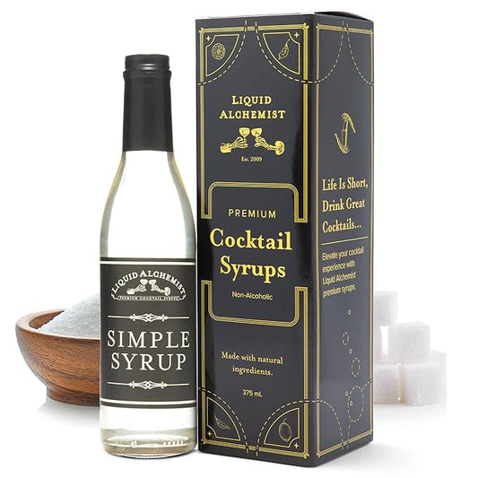 Liquid Alchemist Simple Syrup for Cocktails - Real Ingredients Make our Simple Sugar Syrup the Perfect Old Fashioned Mix - Our Drink Mix is Non-GMO Gluten Free & Vegan (12 oz)