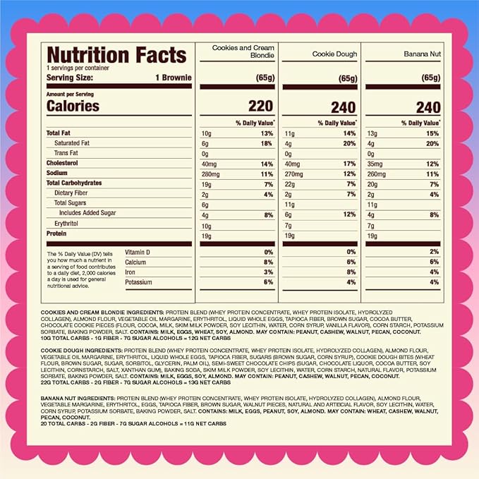 Prime Bites Protein Brownie from Alpha Prime Supplements | High Protein, Collagen Fortified Low Sugar Treat | Delicious Snack | 12 Bars per Box (Variety Pack)
