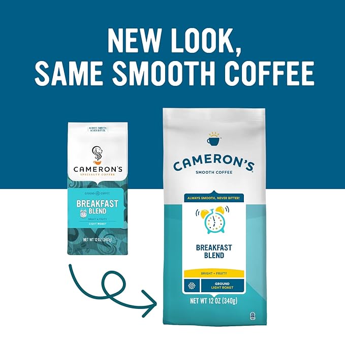 Cameron's Coffee Roasted Ground Coffee Bag, Breakfast Blend, 12 Ounce (Pack of 2)