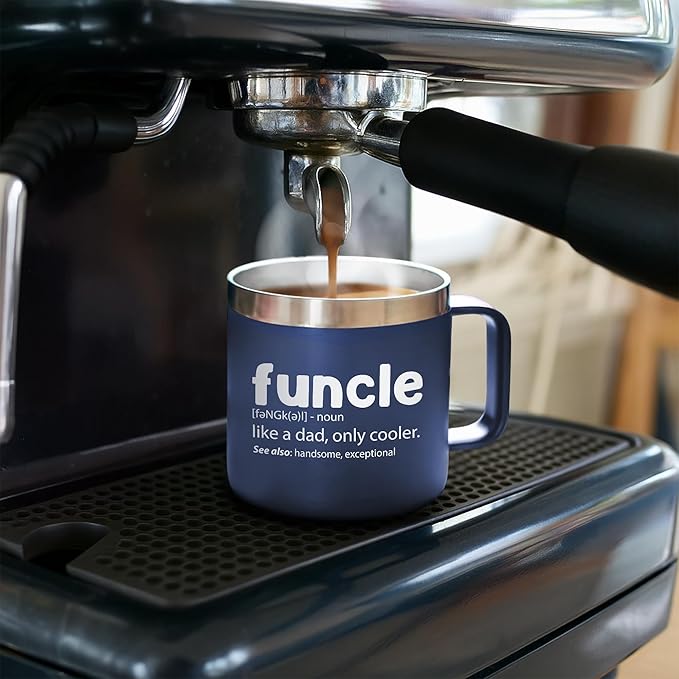 Gossby 14oz FUNCLE Tumbler Mug - Funny Uncle Gift from Niece, Nephew, Kids - Father's Day, Christmas, Birthday Gift for Uncle - Travel Insulated Coffee Cup with Lid, Straw