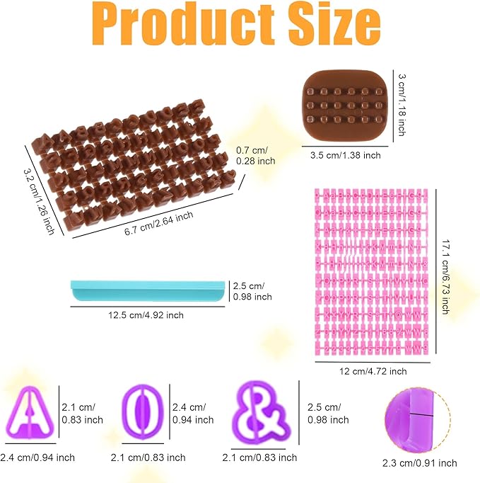 212 Pcs Letter Stamps for Clay, Pottery Name Alphabet Cookie Stamps Molds for Cake Baking Chocolate, Embosser Fondant Clay Letter Stamp Cutters Stencils, Mooncake Air Dry Polymer Clay Cutters Molds