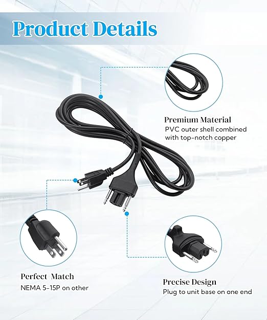 89143 Extended Blender Power Cord Replacement Parts Fits for Robot Coupe MP Series MP350 MP450 MP550 MP600 MP800 Immersion Blender,150’’