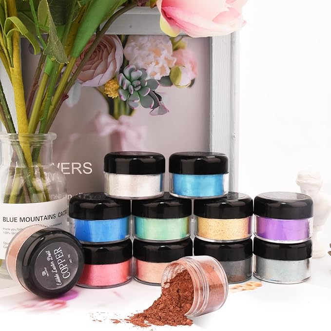 Edible Glitter - 10g Luster Dust Edible Food Grade Coloring Glitter for Cake Decorating, Baking, Drinks - Shimmer Dust Powder, Metallic Color Dusting Powder for Icing, Fondant, Candy, Cookie (Teal)